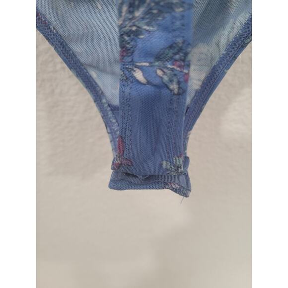 Free People Women's Night Rhythm Bodysuit Blue Flowers size Large - Picture 7 of 7